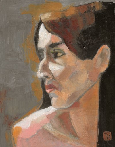 Pensive Woman Profile by Tore Bahnson
