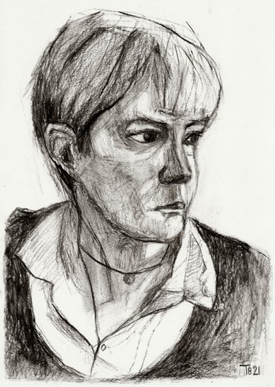 Pensive Woman Sketch by Tore Bahnson
