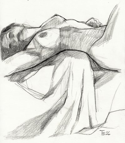 Serene Reclining Nude by Tore Bahnson
