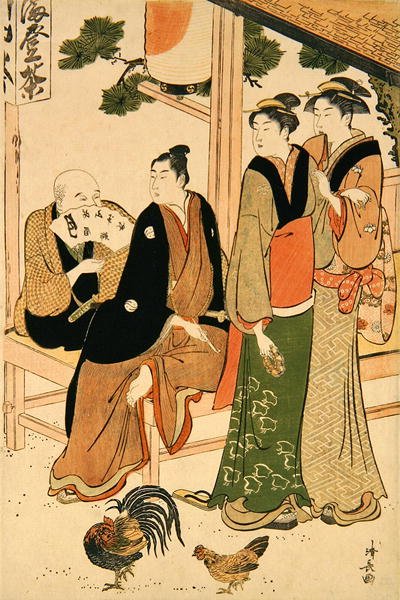 Looking at each other meeting by Torii Kiyonaga