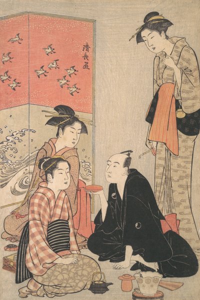 The Kabuki Actor Sawamura Sojuro III and Courtesans by Torii Kiyonaga