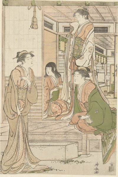 Yoshitsune Serenading Joruri Hime by Torii Kiyonaga