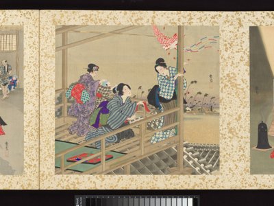 Artisans, Beauties, and Annual Events by Toyohara Kunichika