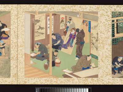 Artisans, Beauties, and Annual Events by Toyohara Kunichika