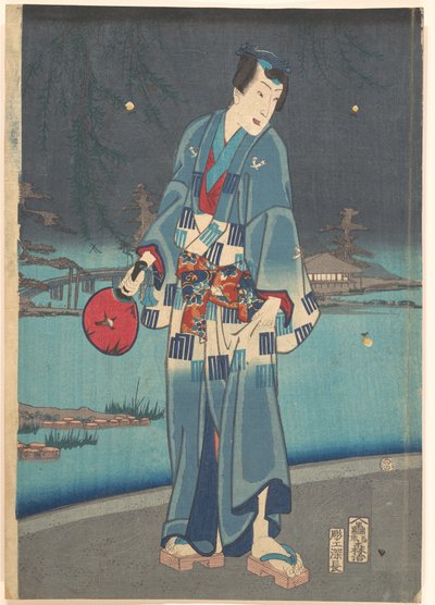 Modern Genji - Firefly Viewing (Imayō Genji Shiken Hotaru Asobi) by Toyohara Kunichika