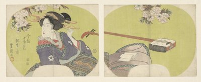 Courtesan and Shamisen (The Modern Twelve Months) by Toyokuni (II) , Utagawa