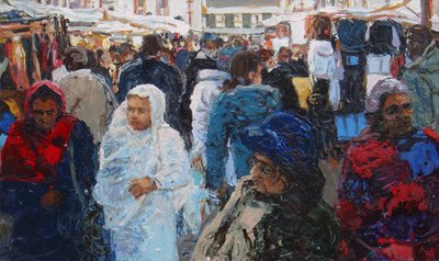 Market shoppers (Ridley Road, London) by Trevor Burgess