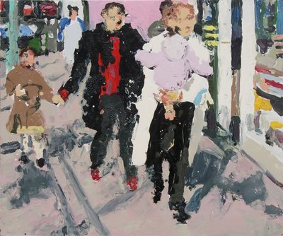 Shoppers with Children by Trevor Burgess