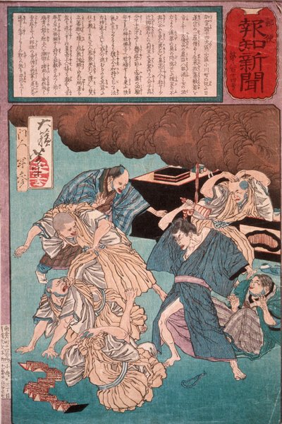 Man Driven Mad by Priests Hired to Pray for His Recovery by Tsukioka Yoshitoshi