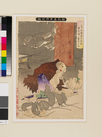Priest Raigō of Miidera Transformed by Wicked Thoughts, into a Rat by Tsukioka Yoshitoshi