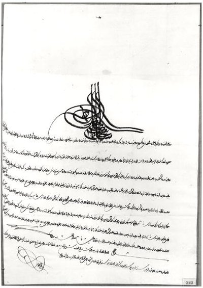 Document Giving Safe-Passage to Rene de Chateaubriand (1768-1848) by Sultan Selim III (1761-1808) 14-23 September 1806 by Turkish School