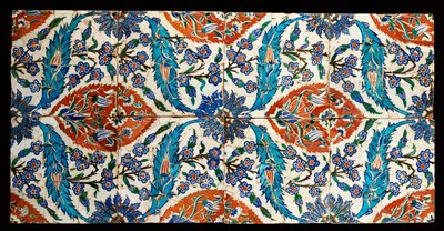 Eight composite Iznik polychrome square tiles, c.1575 by Turkish School