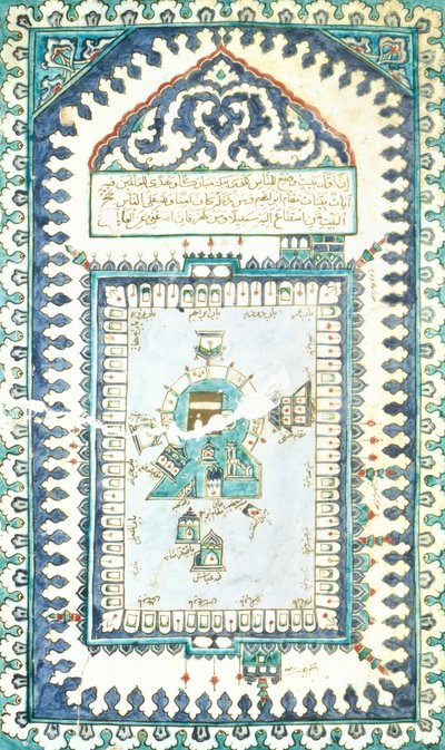 Iznik Tile with a Representation of Mecca by Turkish School