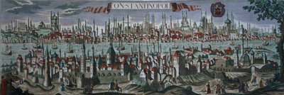 Panoramic view of Constantinople, late 18th century by Turkish School