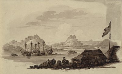 British Gunboats and Tanka Egg-Boats at Whampoa, Canton, a Deep Water Anchorage on the China Coast by Ubekendt