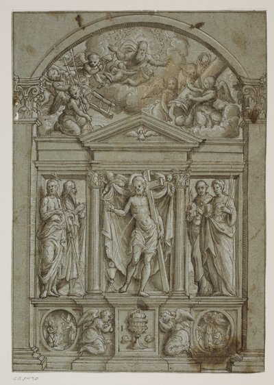 Design for an Elaborate Wall Above a Tabernacle by Ubekendt