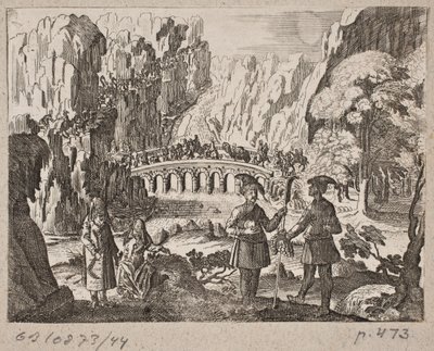 Caravan Crossing a Bridge by Ubekendt