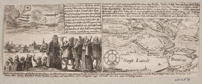 Comet Seen in Grosswardein, Transylvania, December 14, 1660, and Map of the Area Near Hamburg During the Storm Flood on January 4, 1661 by Ubekendt