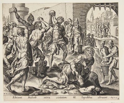 The Stoning of Naboth by Ubekendt hollandsk første halvdel af 1600 tallet