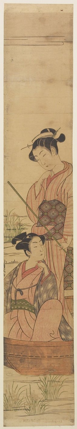 Young Couple in a Boat Beneath the Moon, c.1770-72 by Uchimasa