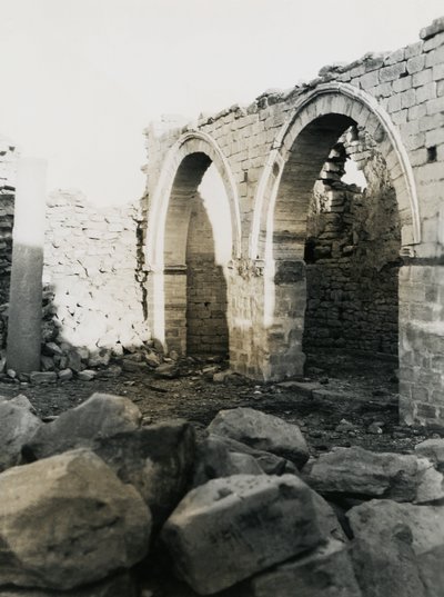 Column and Arches, Interior of Christian Basilica Dedicated to Virgin Mary, Qasr Ibrim, Egypt by Ugo Monneret de Villard