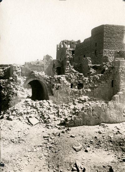 Large keep (qasr) of Monastery of St Simeon, Aswan, Egypt by Ugo Monneret de Villard