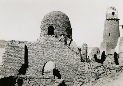 Minaret of al-Mashhad al-Bahari and ruins of mosque, near Aswan, Egypt by Ugo Monneret de Villard