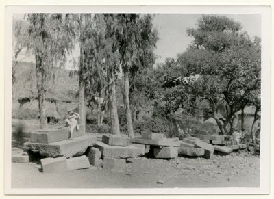 Remains of stone platforms, also known as King Thrones, Axum, Ethiopia by Ugo Monneret de Villard