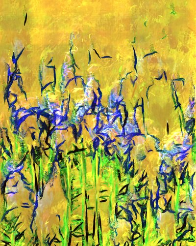 Abstract Yellow Meadow by Uma Gokhale