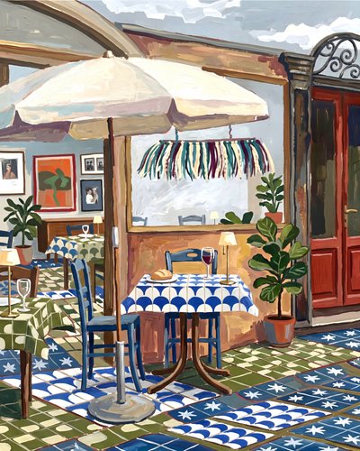 Charming Cafe Patio by Uma Gokhale