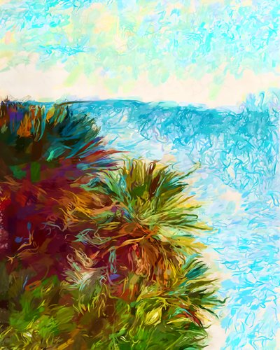 Vibrant Coastal Palms by Uma Gokhale