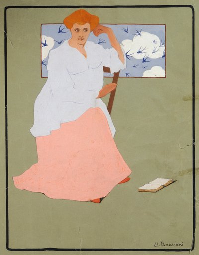 Woman in front of window (Spring), about 1908, by Umberto Boccioni by Umberto Boccioni