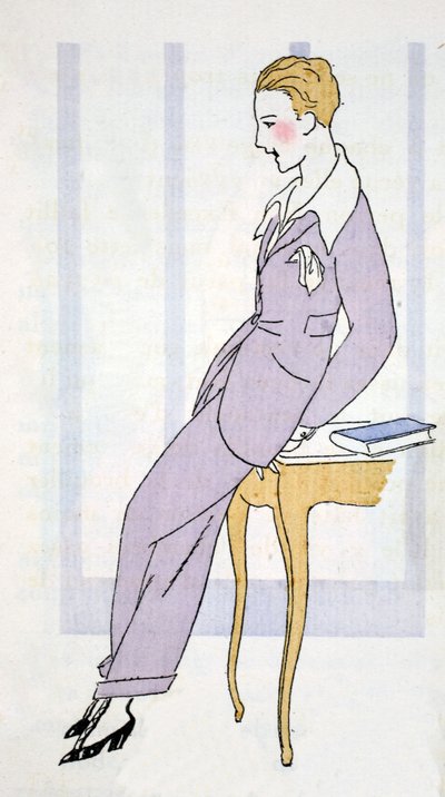 Elegant in a Trouser Suit in Venice by Umberto Brunelleschi