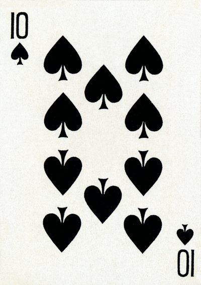 10 of Spades from a Deck of Goodall & Son Ltd. Playing Cards, c1940 by Unbekannt