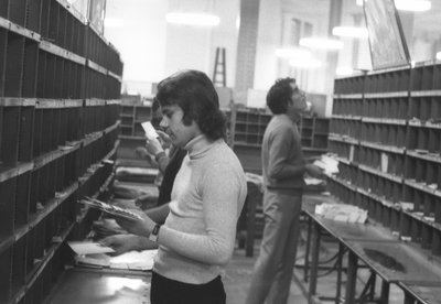 Mail Sorting Centre Rue du Louvre PTT Post Office Jan 1971 by Unbekannt