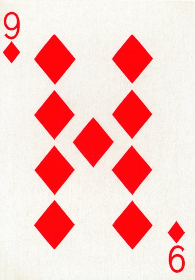 9 of Diamonds from a Deck of Goodall & Son Ltd. Playing Cards by Unbekannt