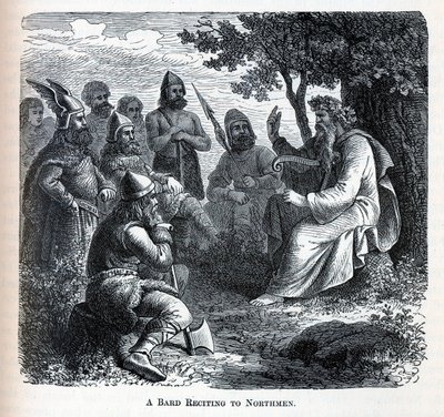 A Bard Reciting to Northmen, 1882 by Unbekannt