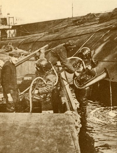 A Diver With Euphonium and Swords from the German Kaiser Scuttled at Scapa, c1930 by Unbekannt