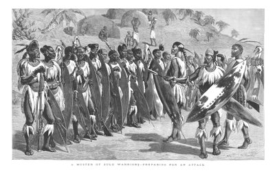 A Muster of Zulu Warriors - Preparing for an Attack, 1879 by Unbekannt