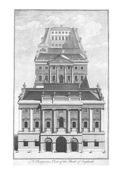 A Perspective View of the Bank of England, c. 1775 by Unbekannt
