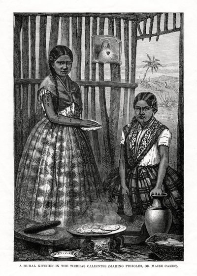 A Rural Kitchen in the Tierras Calientes, Mexico, 1877 by Unbekannt
