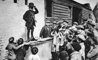 A Budding Charlie Chaplin Admirer, East End of London by Unbekannt