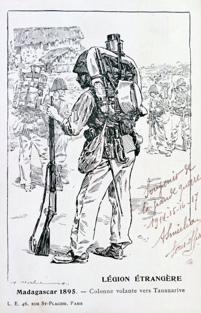 A column of the French Foreign Legion advancing towards Tananarive, Madagascar, 1895 by Unbekannt