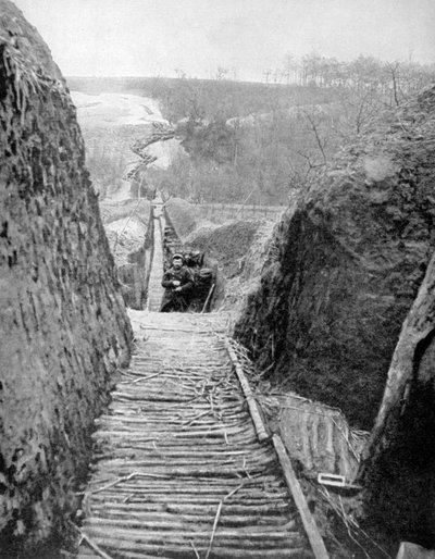 A Communication Trench and Path Towards the Front, France, World War I by Unbekannt
