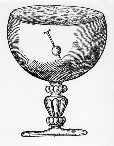 A Magnetized Needle Pushed Through a Ball of Cork, Floating Submerged in a Goblet of Water by Unbekannt