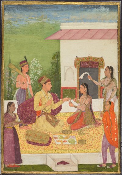 A Prince Conversing with a Woman While Taking Refreshments on a Terrace by Unbekannt