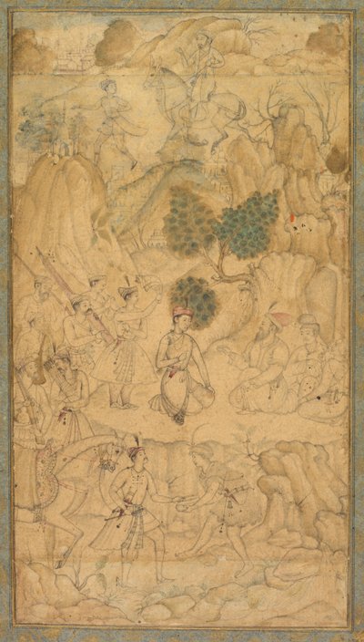 A Prince Visiting a Holy Man in a Rocky Landscape, c. 1590 by Unbekannt