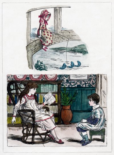 A Print from The Little Folks Nature Painting Book by Kate Greenaway by Unbekannt