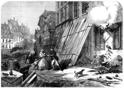 A Street in Strasbourg During the Siege and Bombardment, Franco-Prussian War, 1870 by Unbekannt