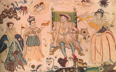 A Tapestry Featuring Henry VIII, Edward VI and Elizabeth I by Unbekannt